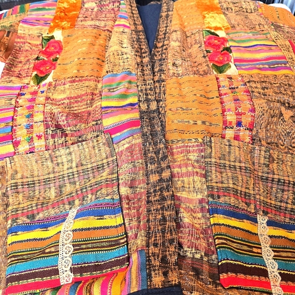 Vintage Multicolor Patchwork Oversized Boho Jacket - Picture 6 of 8